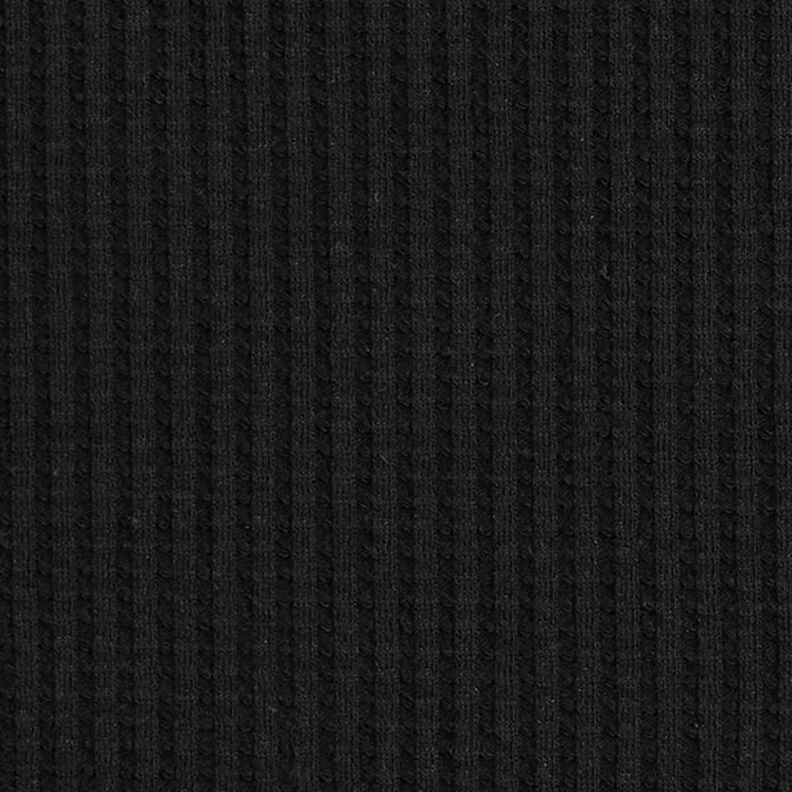 Katoenen wafel jersey effen – zwart,  image number 4