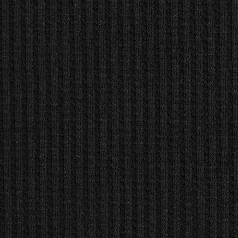 Katoenen wafel jersey effen – zwart,  image number 4