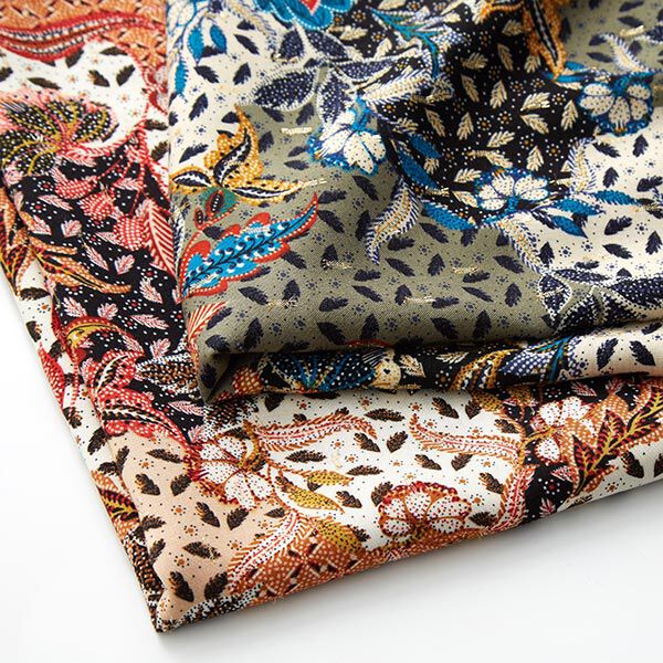 Viscose stof Paisley glitter dobby – terracotta, image number 5
