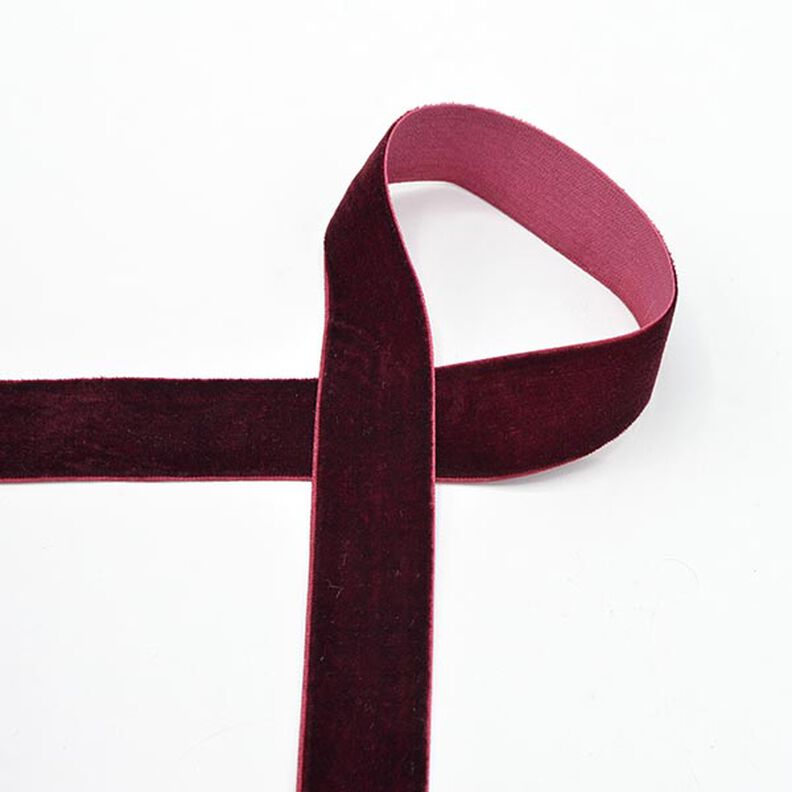 Fluweelband Effen [25 mm] – bordeauxrood,  image number 1