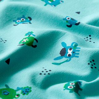 Katoenjersey Babymonster | PETIT CITRON – licht turkoois, 