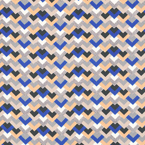 Licht satijn retropatroon – indigo/beige, 