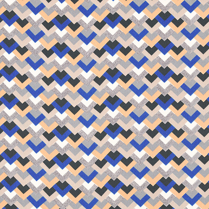 Licht satijn retropatroon – indigo/beige,  image number 1