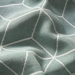 Decostof Jacquard moderne kubussen – riet/ivoor, 