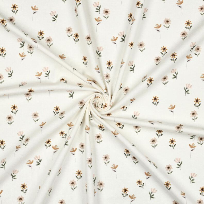 Katoenjersey Schattige bloemen Digitaal printen | Poppy Fabrics – ivoor/karamel,  image number 3
