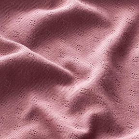 Fijngebreide jersey met gaatjesmotief – pastelviolet, 