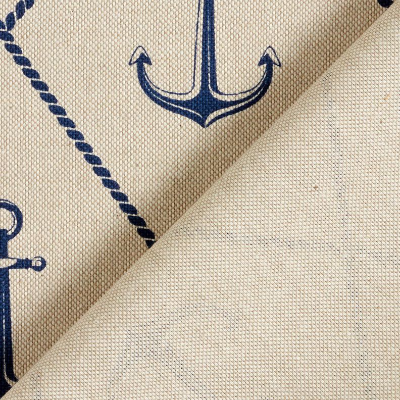 Decostof Half panama Anker klassiek – natuur/marineblauw, image number 4