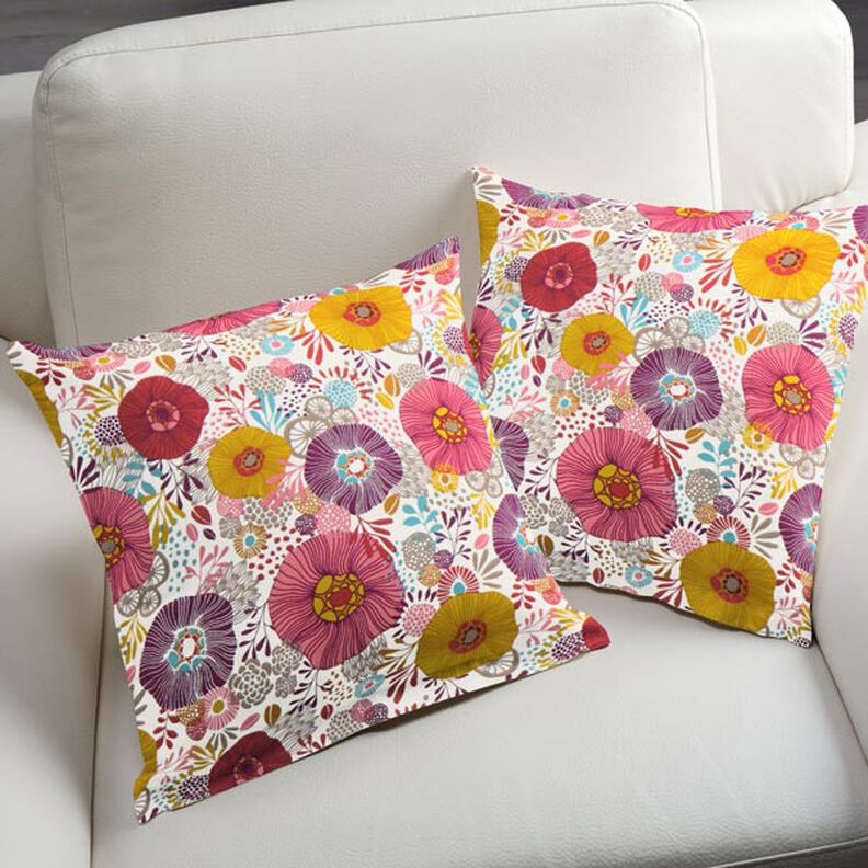Katoenen stof cretonne Bloemen – rood, image number 7