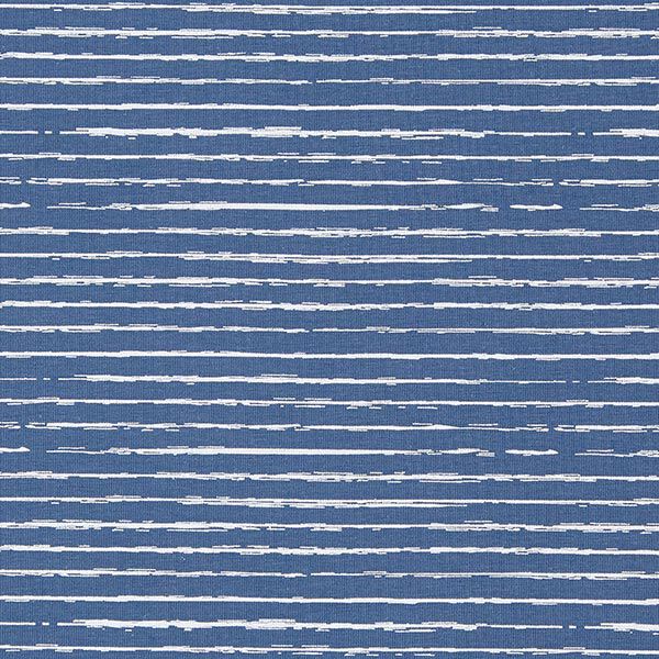 Katoenjersey Skribbel-strepen – jeansblauw,  image number 1