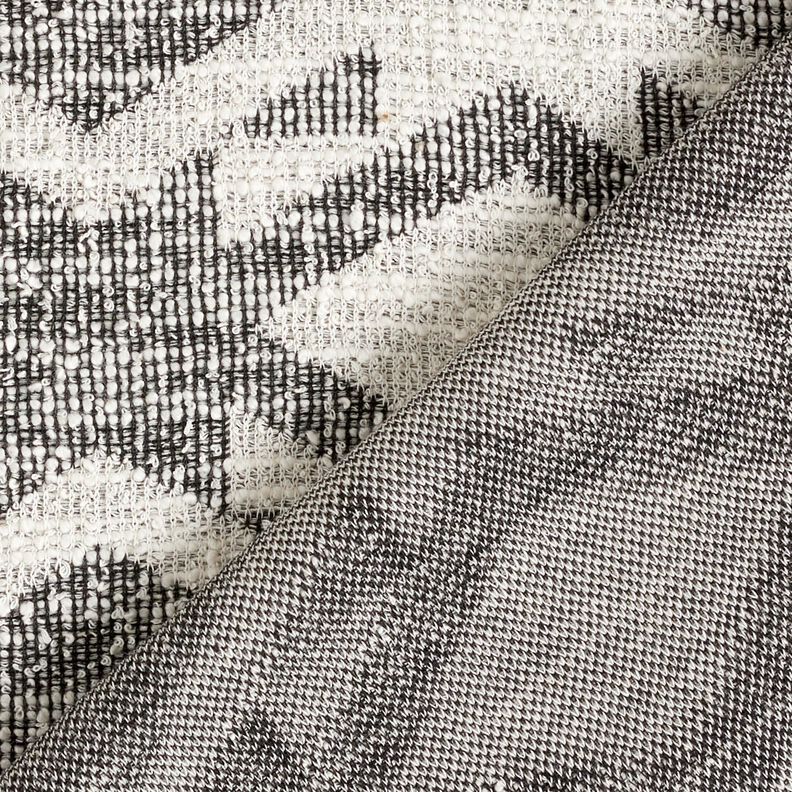 Gebreide bouclé chevron – zwart/wit, image number 5