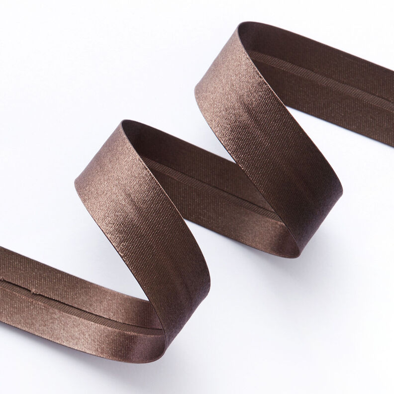 Biasband Satijn [20 mm] – donkerbruin,  image number 2
