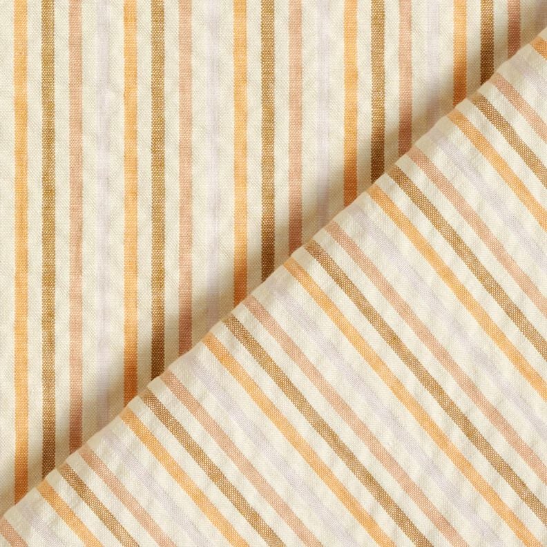 Seersucker Katoen Strepenmix – perzik/ecru,  image number 4
