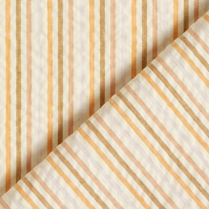 Seersucker Katoen Strepenmix – perzik/ecru, image number 4