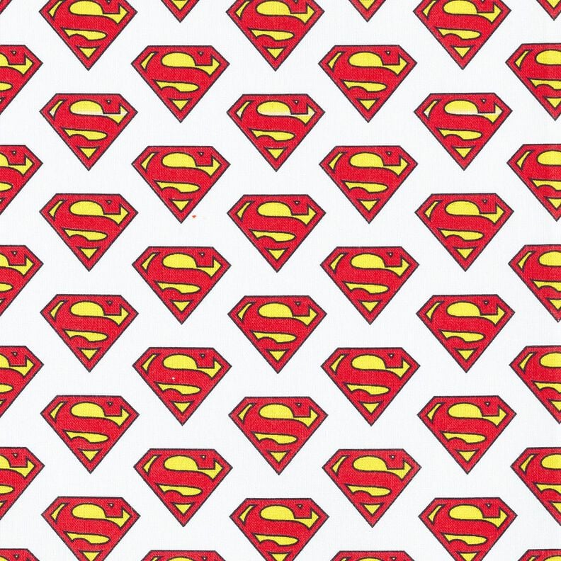 Katoenpopeline Superman-logo Licentiestof | DC Comics – wit,  image number 1