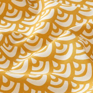 Decostof Canvas Geometrische bogen – currygeel/wit, 