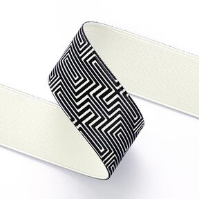 Elastiek labyrint [ 3,5 cm ] – zwart/wit, 