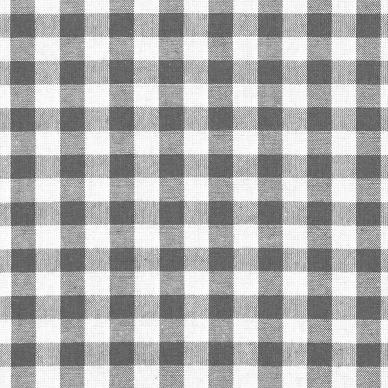 Katoenen stof Vichy ruit 1 cm – parelgrijs/wit,  image number 1