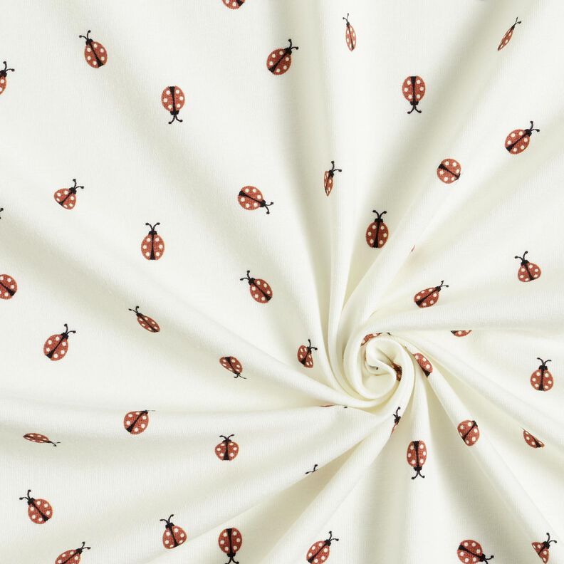 Katoenjersey Lieveheersbeestje &ndash; wit/rood,  image number 3