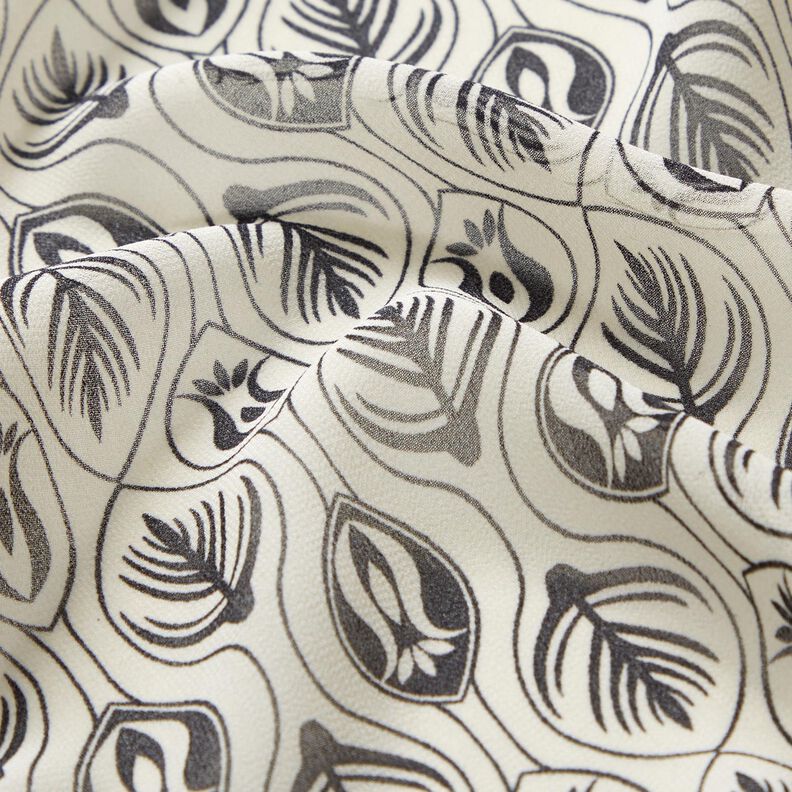 Chiffon art deco-patroon – zwart/wit,  image number 2