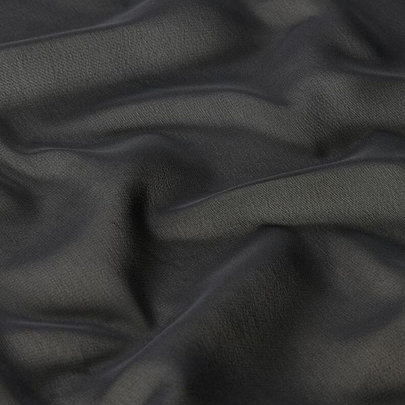 Polyester chiffon effen – zwart,  image number 2