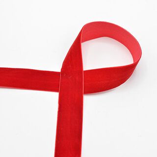 Fluweelband Effen [25 mm] – rood, 