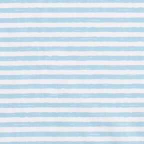 Katoenen stof Cretonne casual strepen – lichtblauw/wit, 