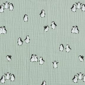 Mousseline/dubbel gehaakte stoffen blije pinguïns – riet, 