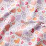 Katoenflanel kleurrijke harten – wit,  thumbnail number 2