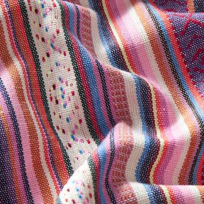 Decostof Jacquard Pastelkleurige strepen – roze/lila, 