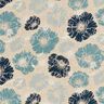 Decostof Half panama indrukwekkende bloemen – marineblauw/natuur,  thumbnail number 1