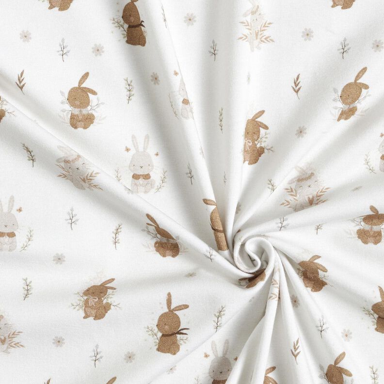 Katoenjersey Schattige haasjes Digitaal printen – ivoor,  image number 3