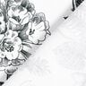 Decostof Half panama pittoreske bloemen – wit/zwart,  thumbnail number 4