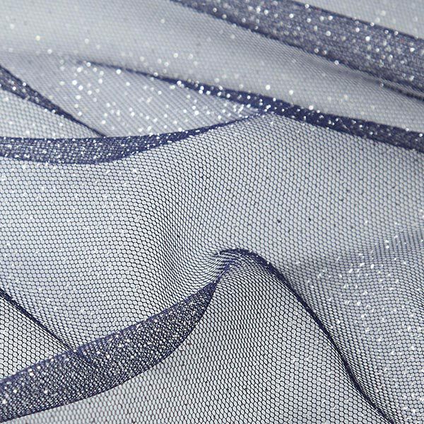 Glittertule royal – marineblauw/zilver, image number 2