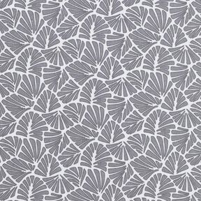 Gecoate katoen abstracte minibladeren – grijs/wit, 