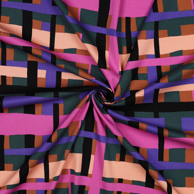 Viscosestof stretch Line Layers | Nerida Hansen – donkergroen/lila, image number 3