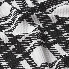 Gebreide jacquard ruitstructuur – zwart/wit, 