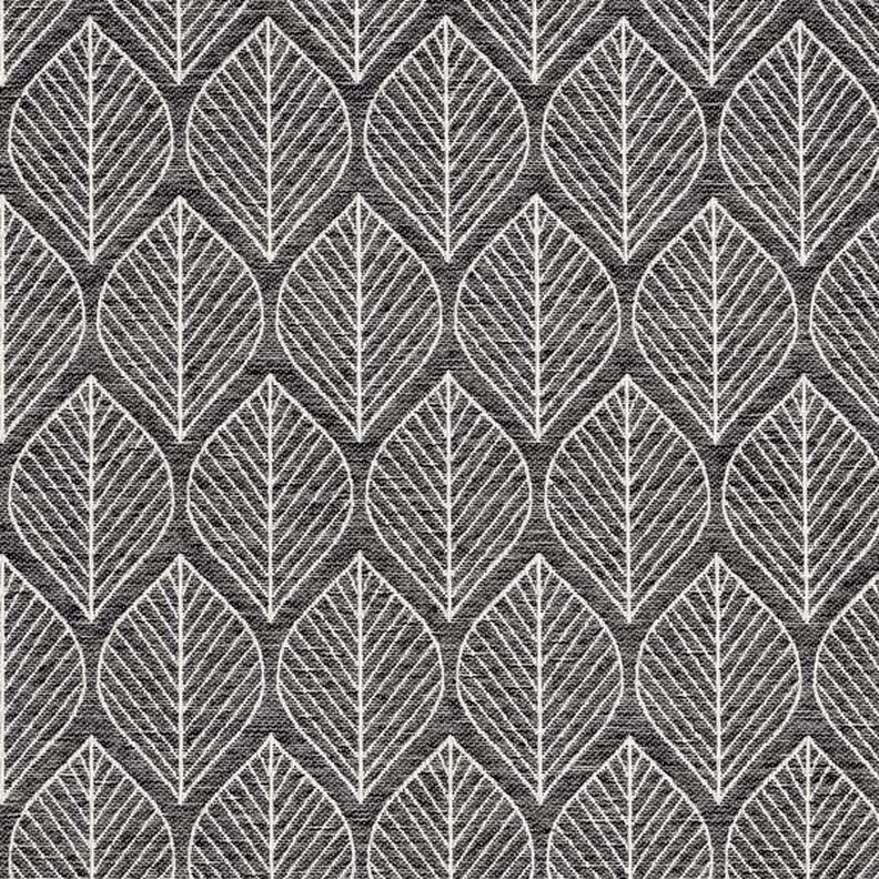 Decostof Jacquard Bladeren – anthraciet, image number 1