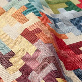 Decostof Gobelin Tetris – karmijnrood/groen, 