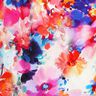 Viscosestof kleurrijke aquarel bloemen digitale print – intens roze/blauwlila,  thumbnail number 2