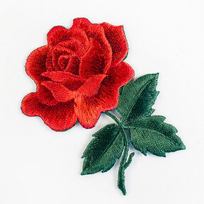 Applicatie Roos [ 7 x 7 cm ] – rood/groen, 