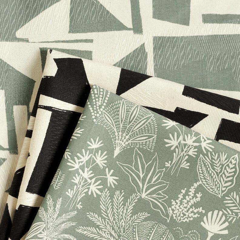 Decostof Jacquard abstracte structuur – riet/ecru,  image number 5