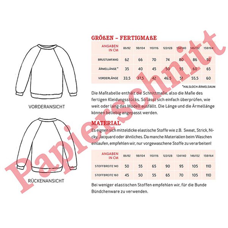 SVENNI Eenvoudige trui met raglanmouwen | Studio Schnittreif | 86-164,  image number 12