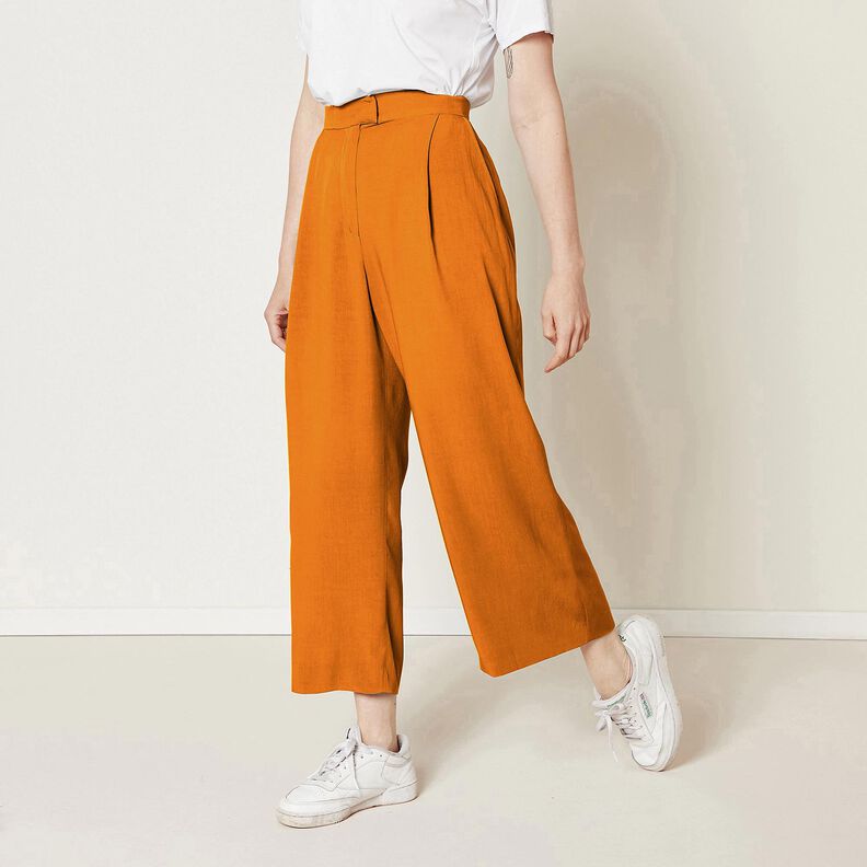 Linnen stof Ramee mix medium – karamel, image number 8