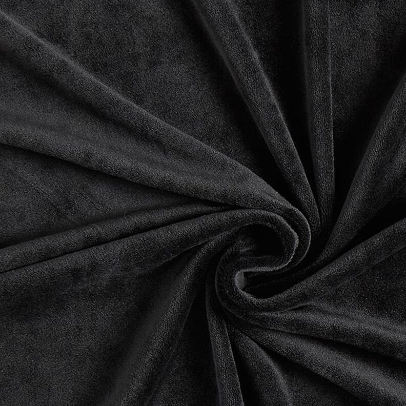 Stretchfluweel – zwart,  image number 1
