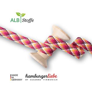 Biologische vlechtkoord Twist Me Check [ 24 mm ] | Albstoffe – pink/oranje, 