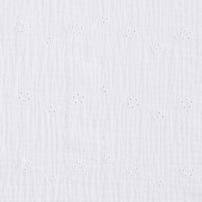 Mousseline/dubbel gehaakte stoffen Los borduursel Bloemenranken – wit, 