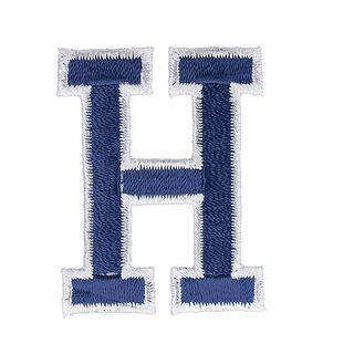 Applicatie letter H [ Hoogte: 4,6 cm ] – marineblauw, 
