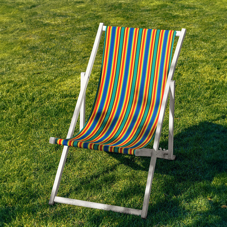 Outdoor Ligstoel stof Lengtestrepen 44 cm – jeneverbesgroen/zonnegeel,  image number 5