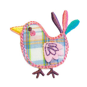 Applicatie  Vogel [ 4 x 4,5 cm ] – kleurenmix, 