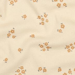 GOTS Ribjersey Losse bloemen | Poppy Fabrics &ndash; creme/reekalf, 